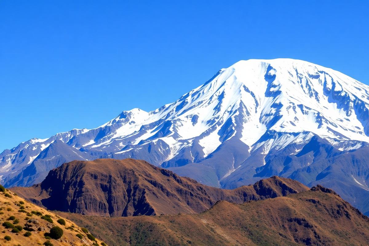 Mount Kenya's snow-capped summit near the equator — UNESCO World Heritage Site